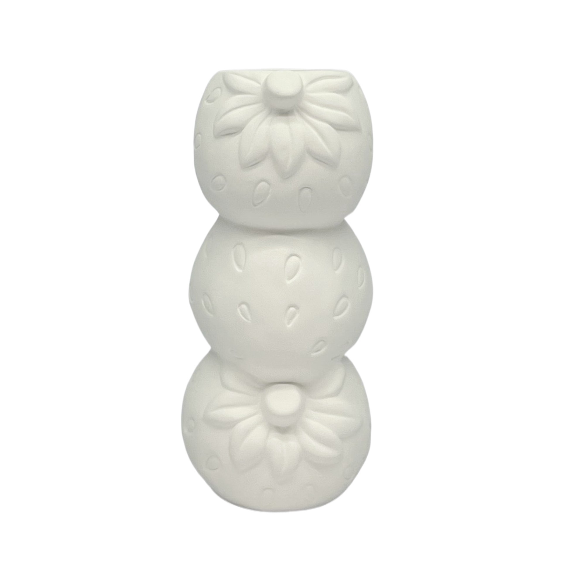 slide 4 of 6, 6.5" Diy Ceramic Strawberry Stack Vase By Make Market, 3.2” x 3” x 6.5”