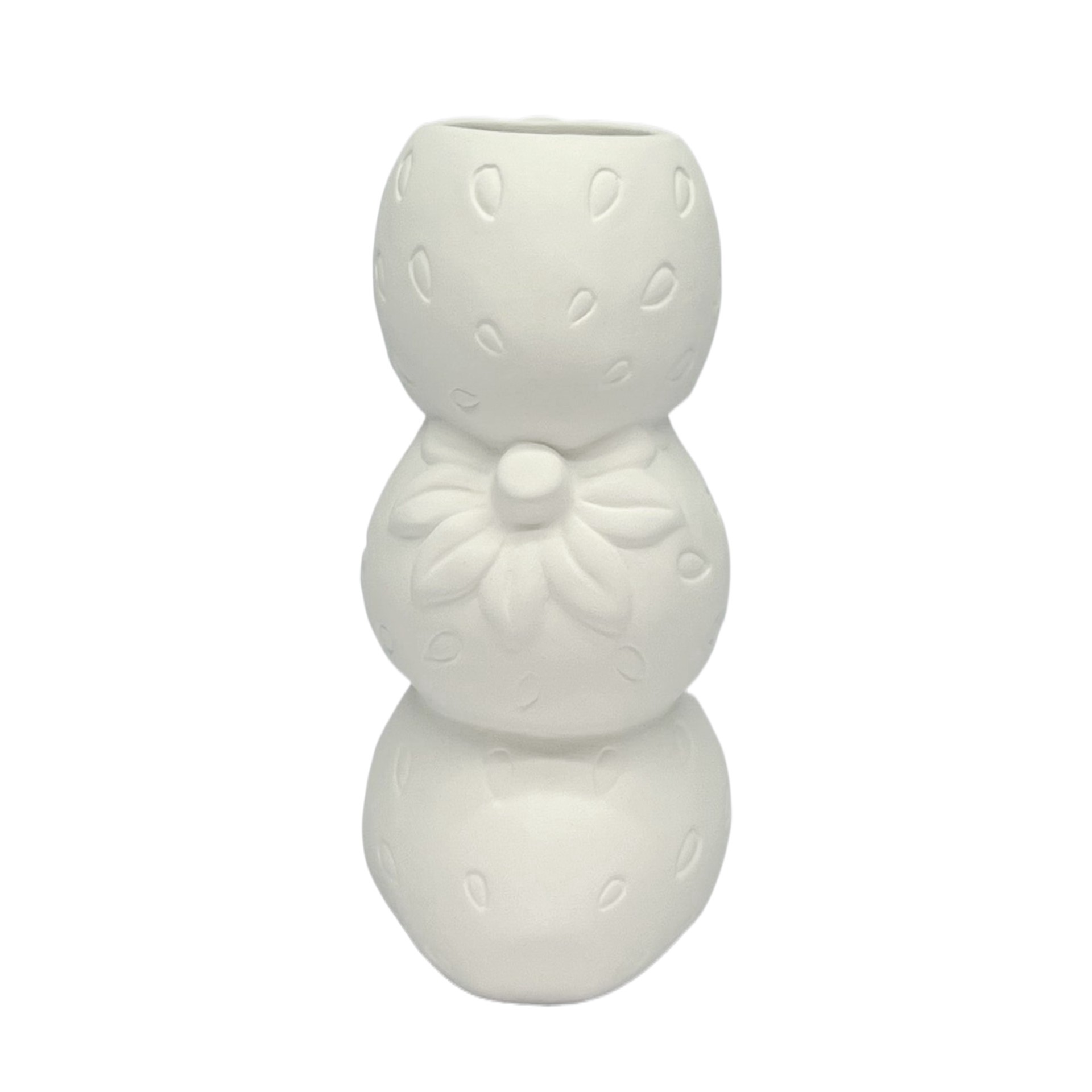 slide 6 of 6, 6.5" Diy Ceramic Strawberry Stack Vase By Make Market, 3.2” x 3” x 6.5”