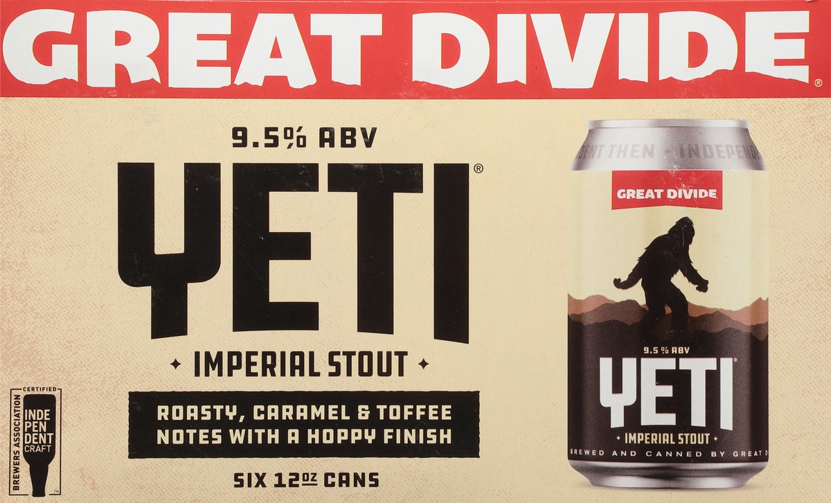 slide 3 of 9, Great Divide Brewing Co. Brewing Co. Imperial Stout Yeti Beer 6 - 12 oz Cans, 6 ct