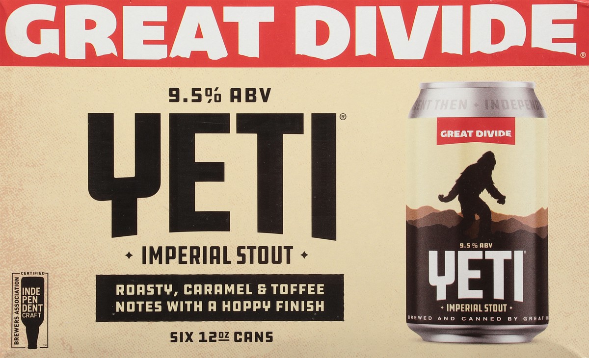 slide 5 of 9, Great Divide Brewing Co. Brewing Co. Imperial Stout Yeti Beer 6 - 12 oz Cans, 6 ct
