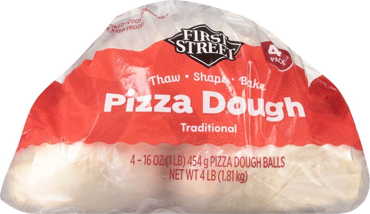 slide 12 of 14, First Street First Stree Pizza Dough Ball Frz, 4 ct; 16 oz