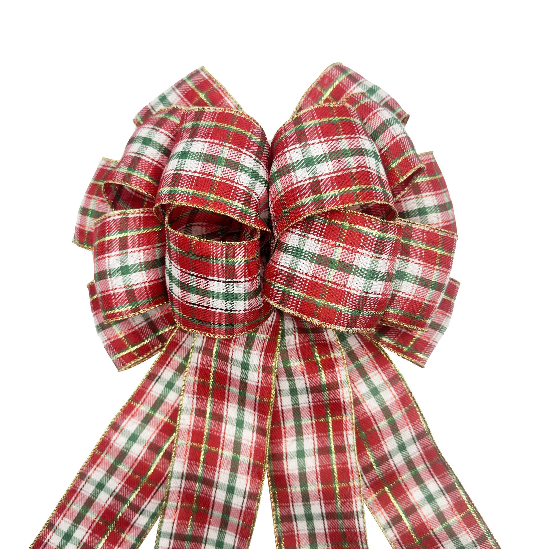 slide 4 of 4, 20.5" Red, White & Green Plaid Tree Bow By Celebrate It, 11 in x 20.5 in
