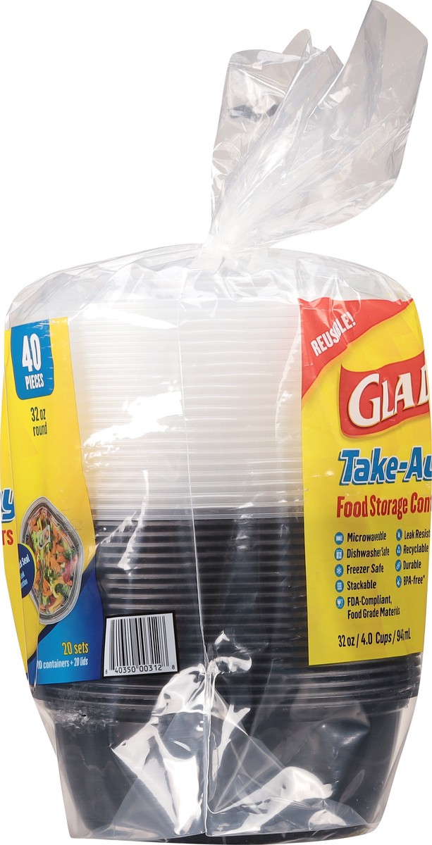slide 7 of 11, Glad Take-Aways Round, 40 ct