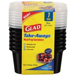 Glad Take-Aways 16 oz Deli/Snack Meal Prep Containers - 7 Pack