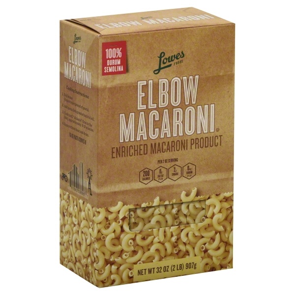 slide 1 of 1, Lowes Foods Macaroni Elbow, 32 oz