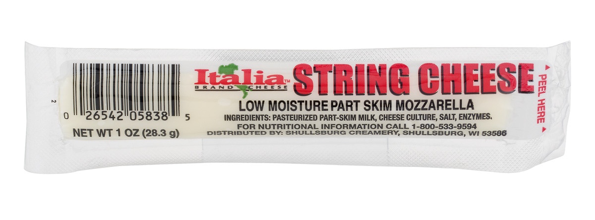 slide 1 of 1, Shullsburg Creamery Italia Brand String Cheese, 1 oz