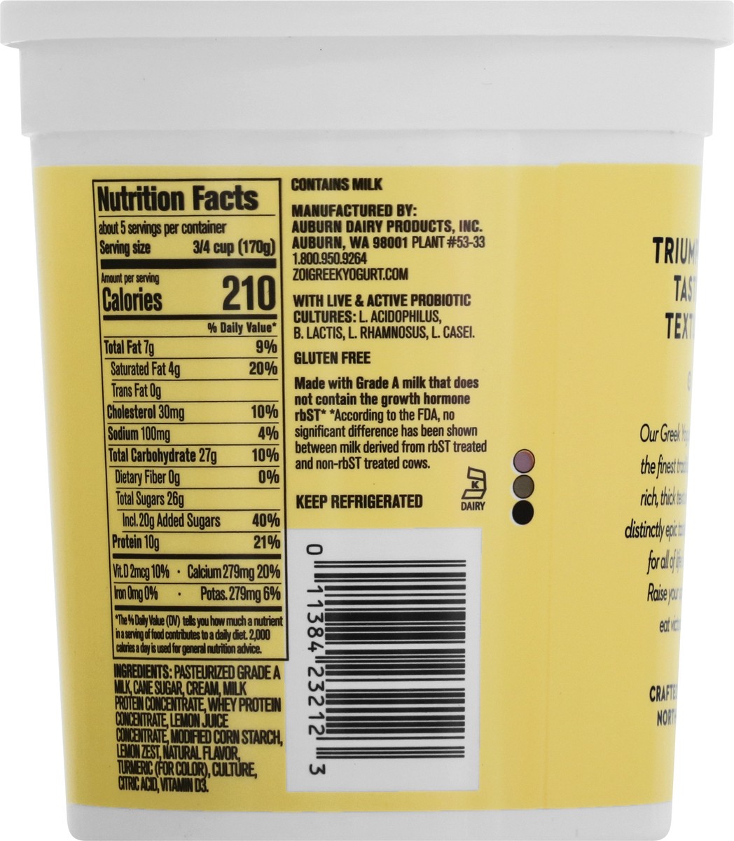 slide 10 of 12, Zoi Lemon Cream Greek Yogurt, 32 oz