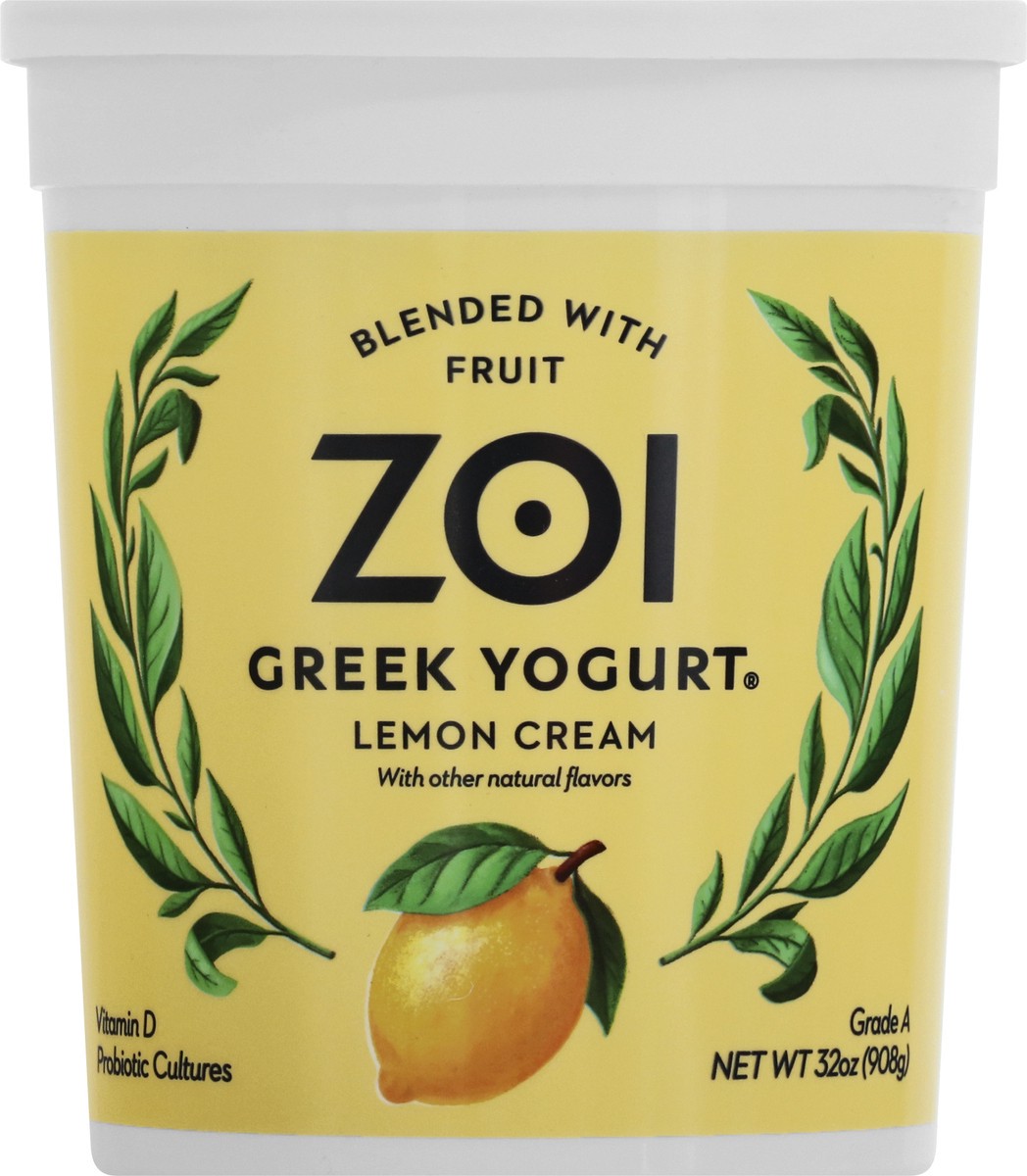 slide 1 of 12, Zoi Lemon Cream Greek Yogurt, 32 oz