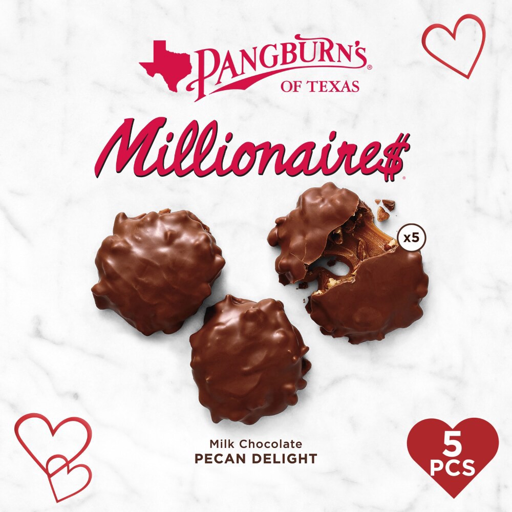 slide 5 of 6, PANGBURN's OF TEXAS Milk Chocolate Millionaires Valentine's Day Heart Gift Box, 4.3 oz