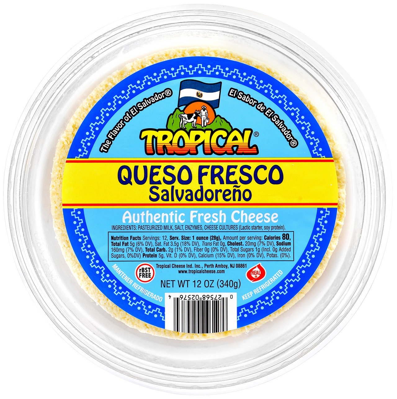 slide 1 of 1, Tropical Queso Fresco Salvadoreño, 12 oz