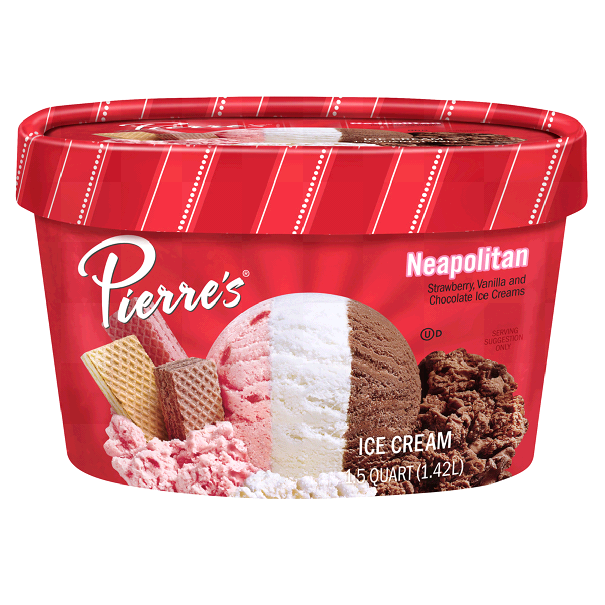 slide 1 of 9, Pierre's Pierres Ice Cream Neopolitan, 48 fl oz