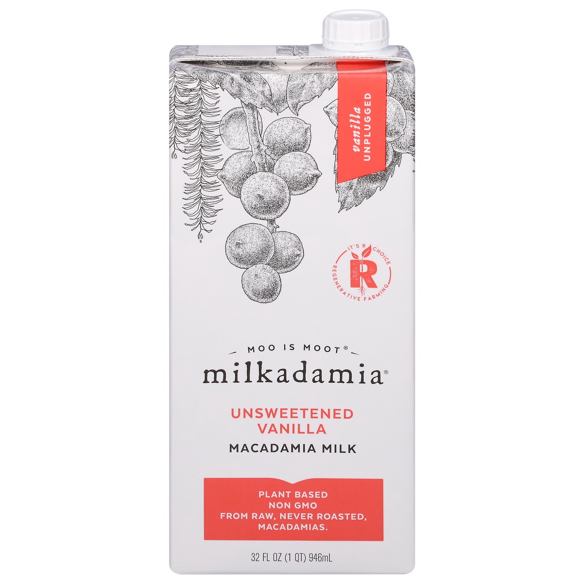 slide 1 of 13, Milkadamia Unsweetened Vanilla Macadamia Milk 32 fl oz, 32 fl oz