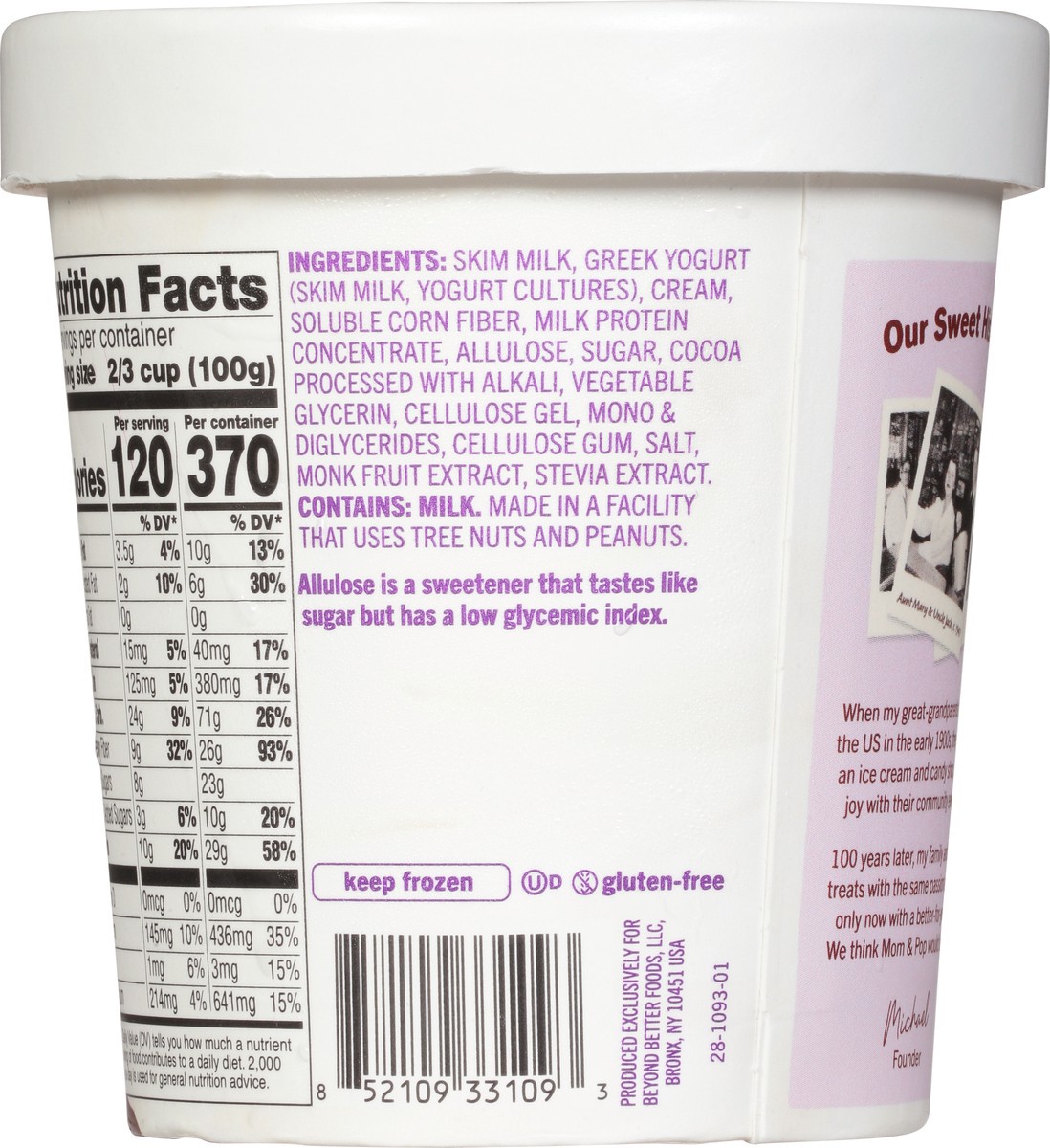 slide 5 of 9, Enlightened Triple Chocolate Brownie Dough Ice Cream, 16 oz