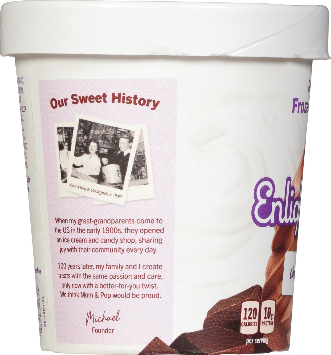 slide 8 of 9, Enlightened Triple Chocolate Brownie Dough Ice Cream, 16 oz