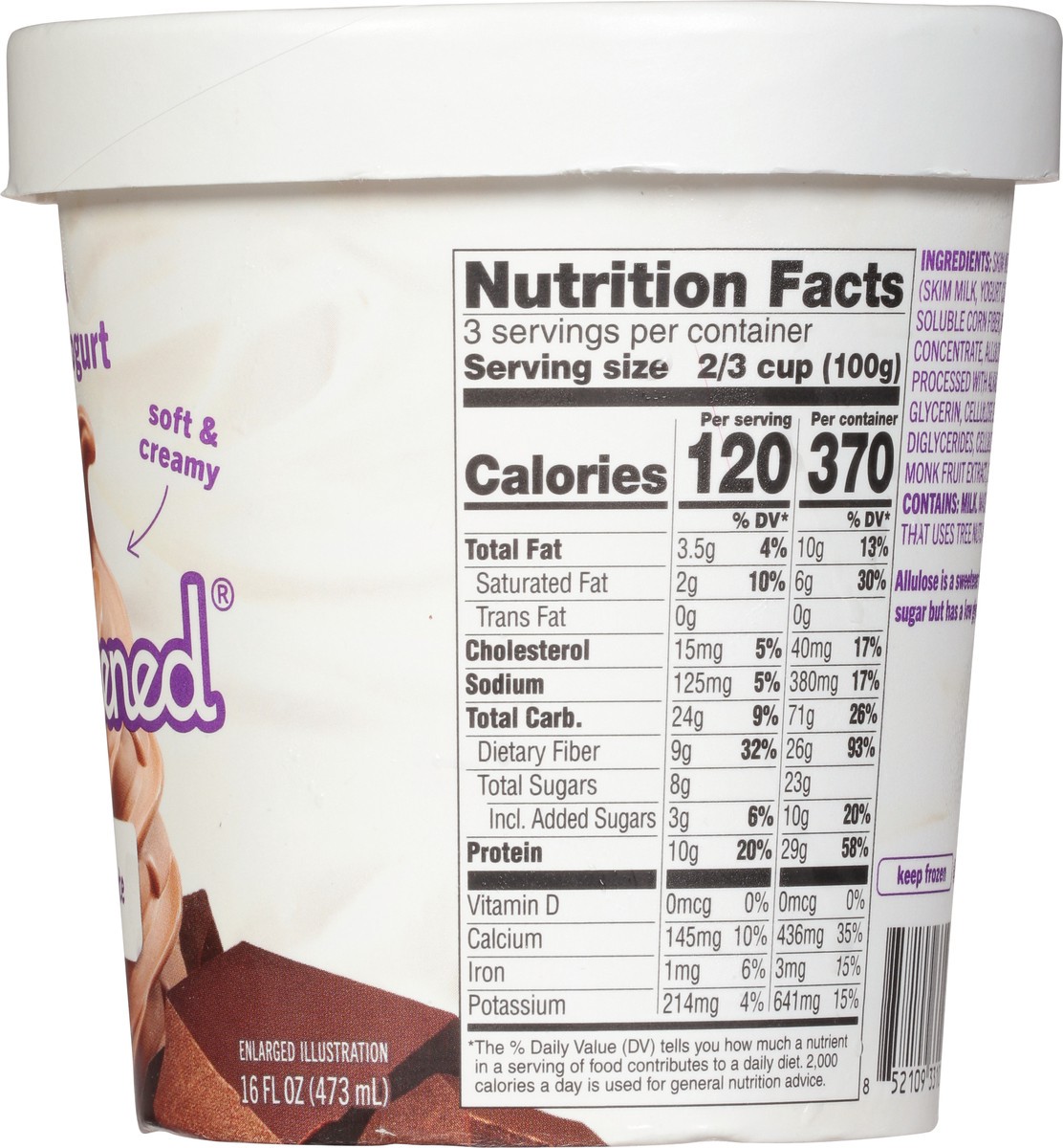 slide 7 of 9, Enlightened Triple Chocolate Brownie Dough Ice Cream, 16 oz