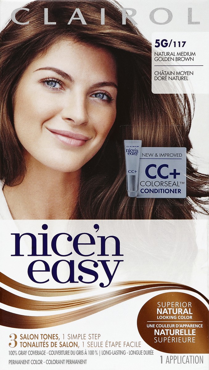 slide 4 of 5, Clairol Nice 'N Easy Permanent Hair Color Natural Medium Golden Brown, 1 kit