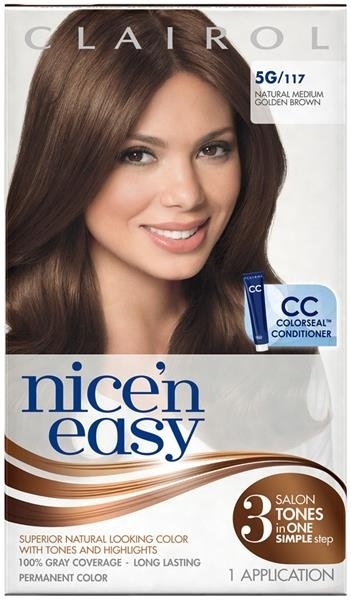 slide 1 of 5, Clairol Nice 'N Easy Permanent Hair Color Natural Medium Golden Brown, 1 kit