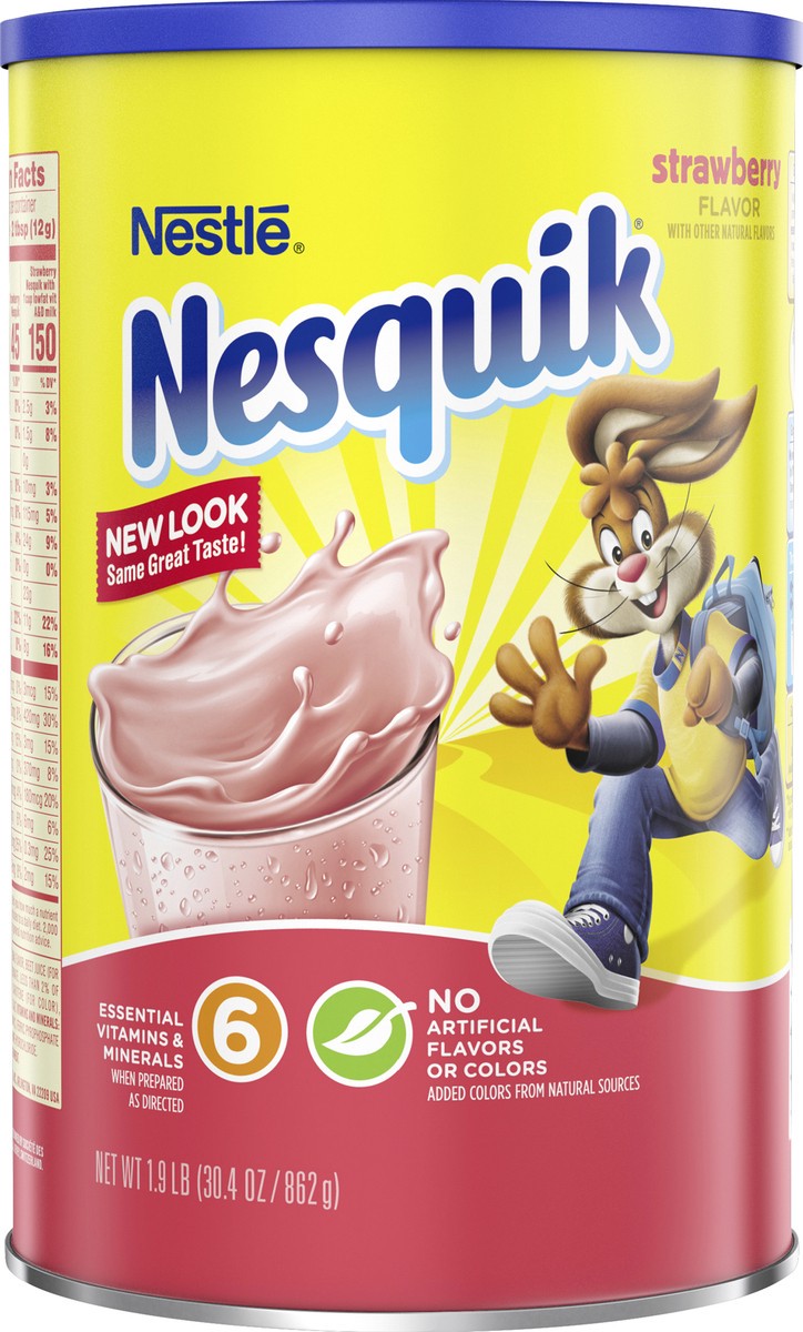 slide 6 of 6, Nesquik Strawberry Flavored Powder - 30.4 oz, 30.4 oz