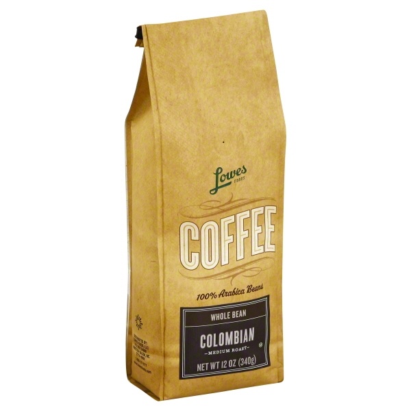 slide 1 of 1, Lowes Foods Coffee Whole Bean Colombian - 12 oz, 12 oz