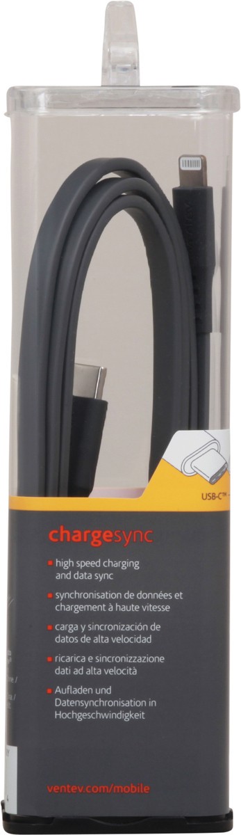 slide 4 of 9, Ventev ChargeSync 3.3 Feet Gray USB-C to Lightning Cable 1 ea, 1 ea