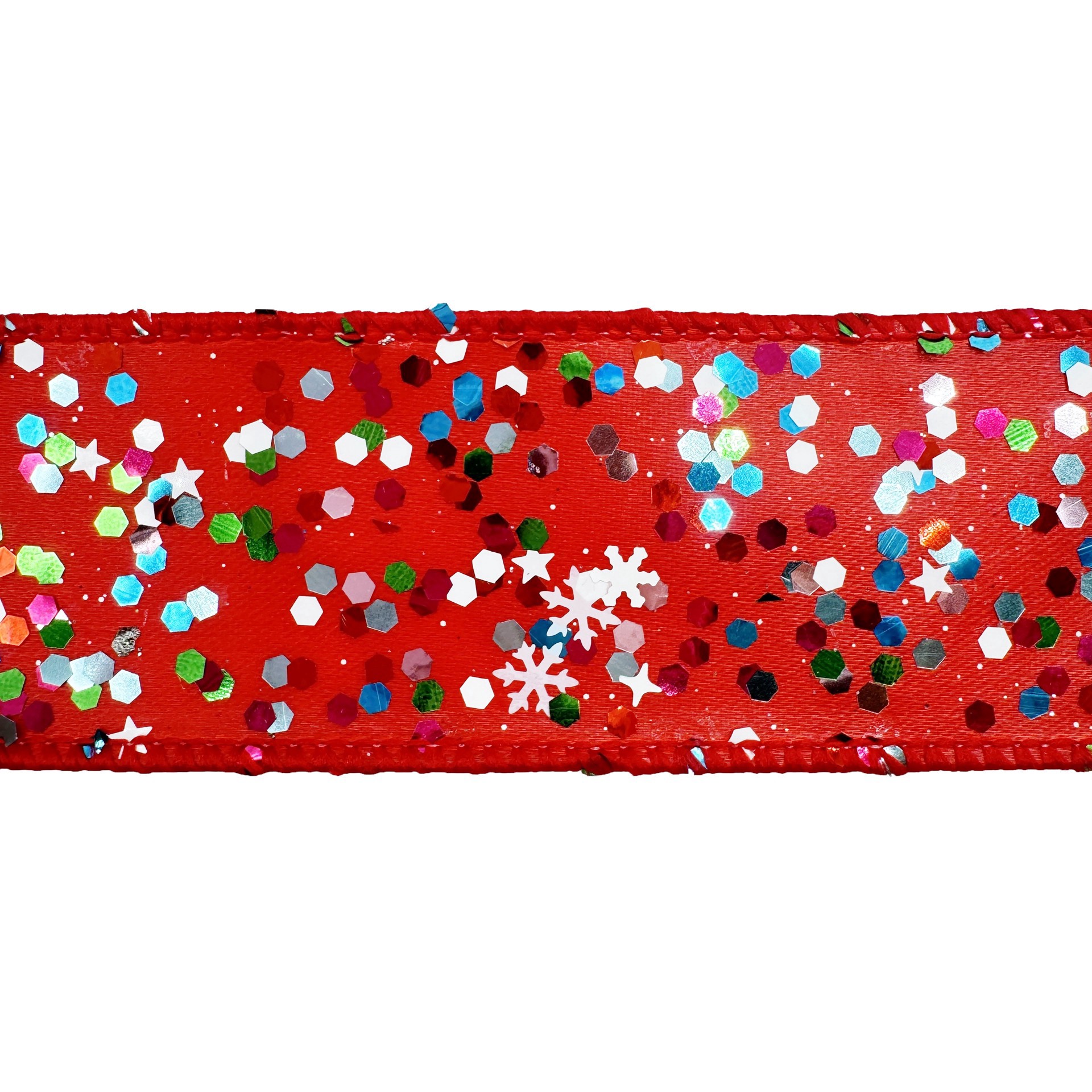 slide 3 of 3, 1.5" X 30ft. Red Holiday Glitter Wired Ribbon By Celebrate It, 1.5 in x 30 ft