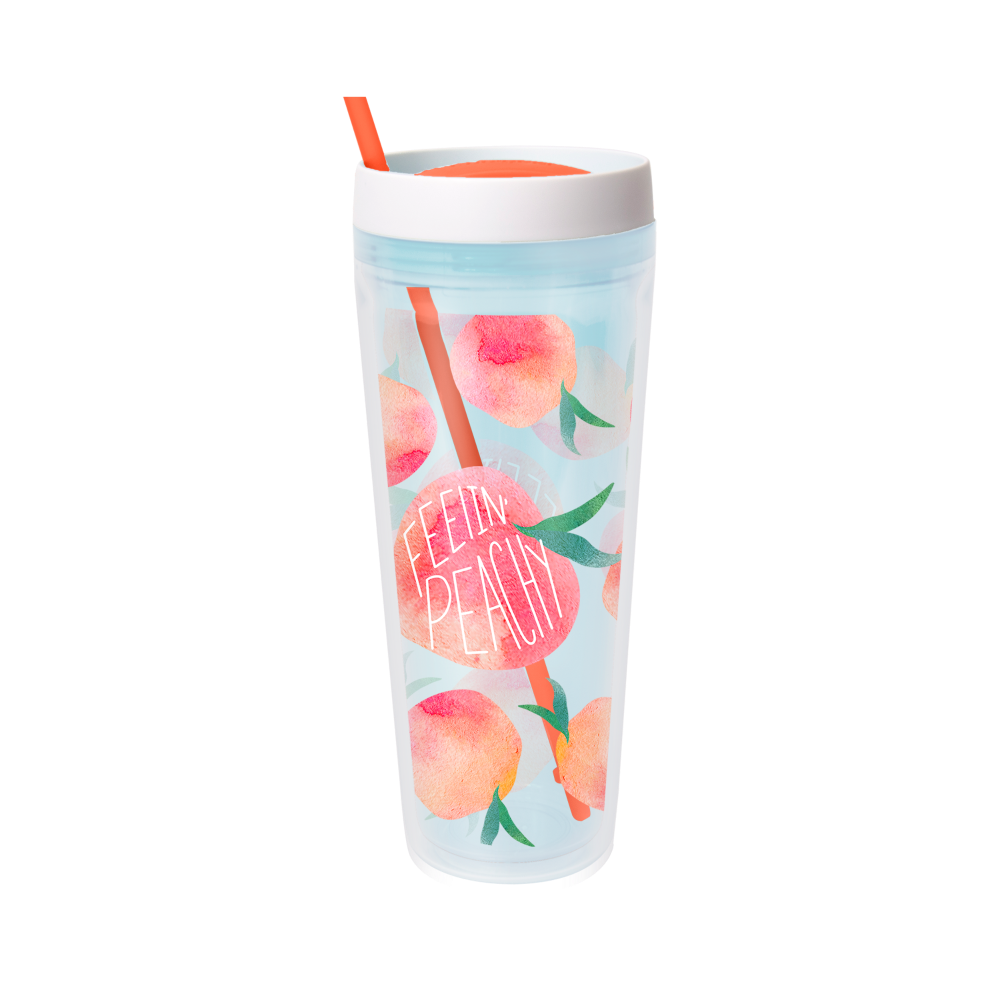 slide 1 of 1, Cool Gear Feelin' Peachy Print Castillo Chiller, 32 oz