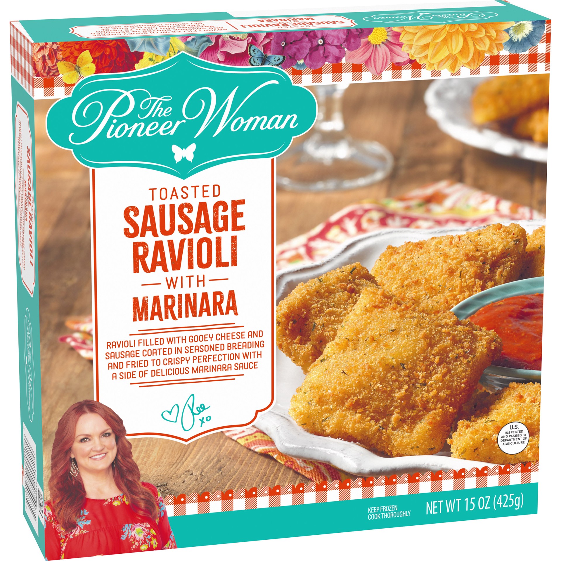 slide 3 of 5, The Pioneer Woman Toasted Sausage Ravioli with Marinara Sauce Frozen Snacks, 15 oz Box, 15 oz