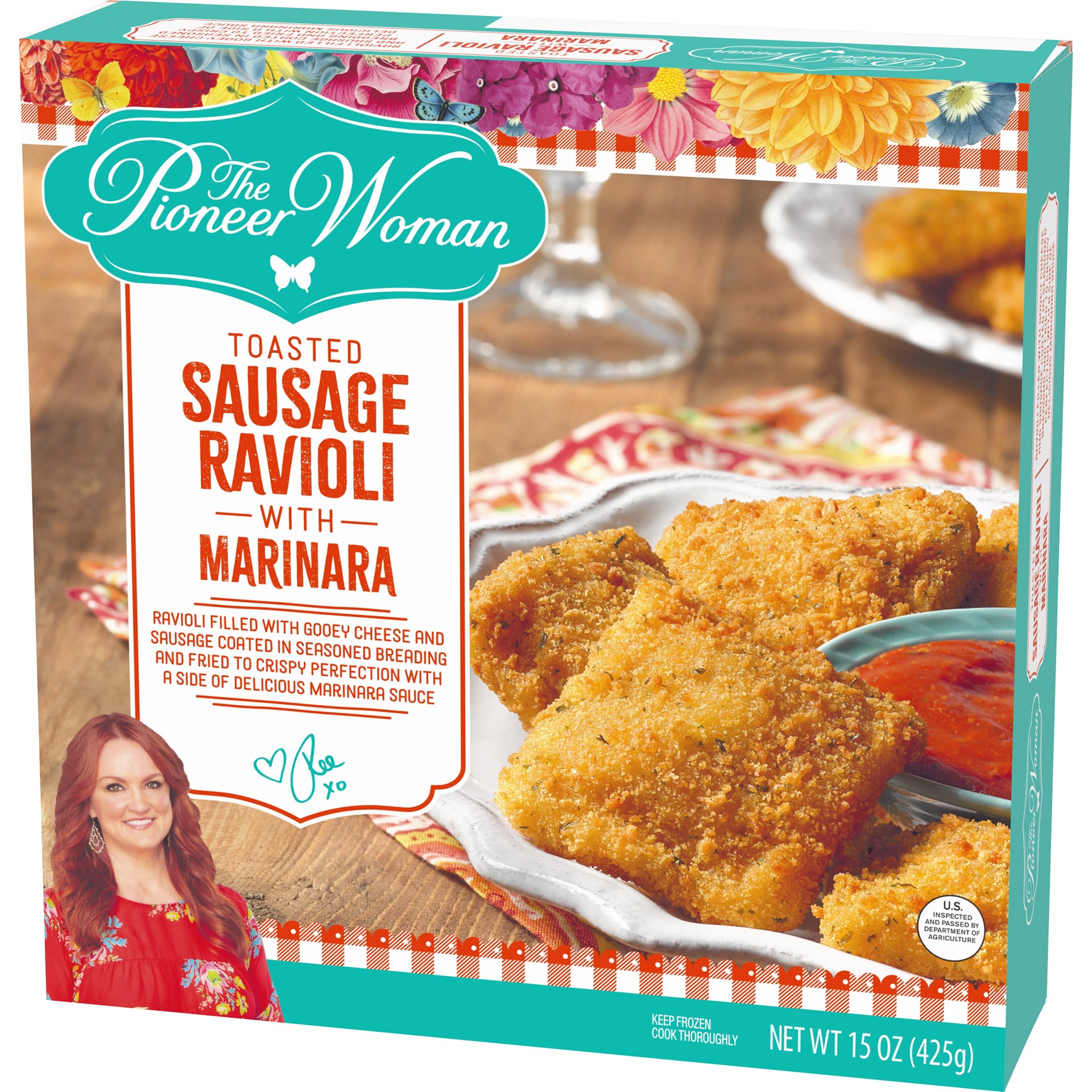 slide 2 of 5, The Pioneer Woman Toasted Sausage Ravioli with Marinara Sauce Frozen Snacks, 15 oz Box, 15 oz