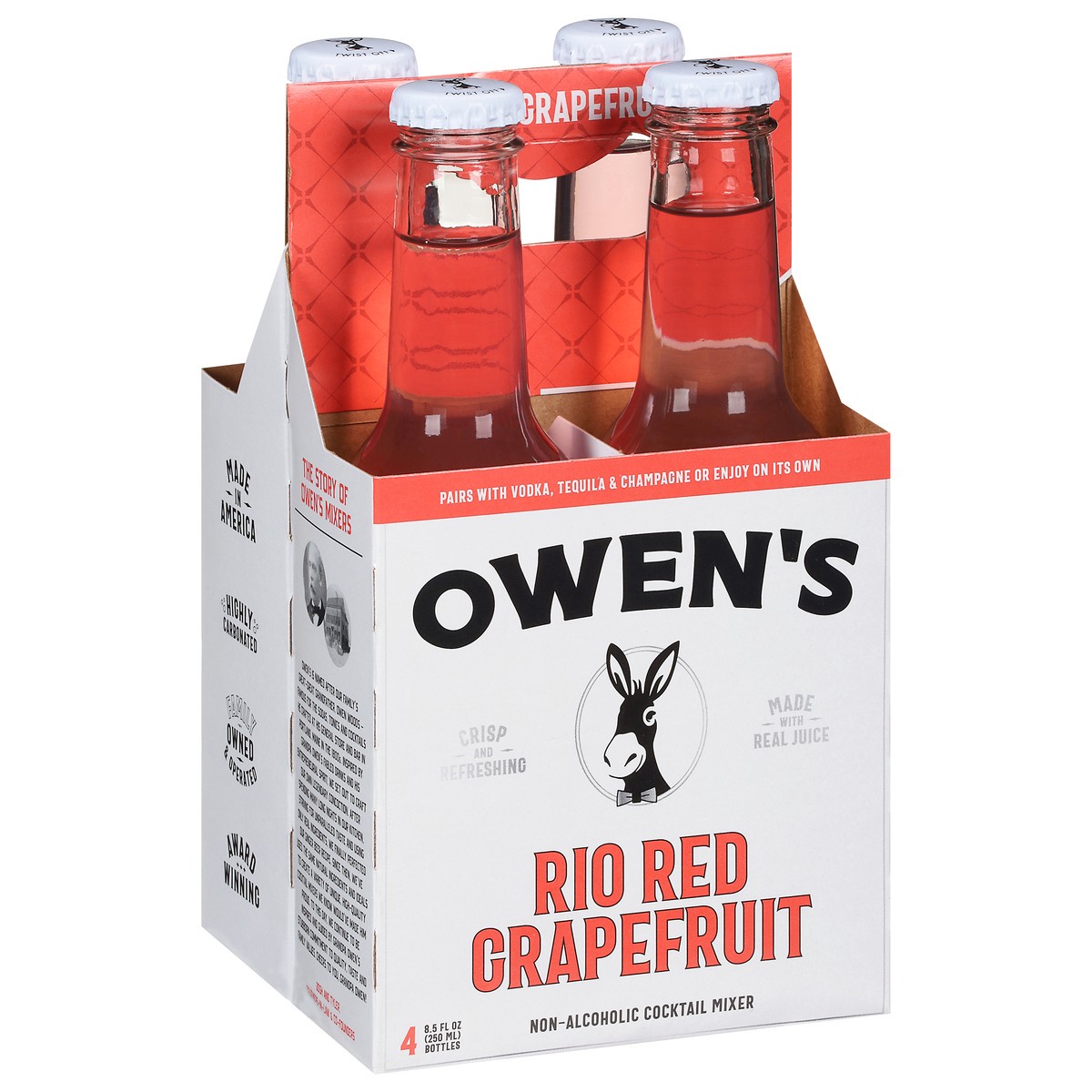 slide 5 of 9, Owen's Non-Alcoholic Rio Red Grapefruit Cocktail Mixer - 250 ml, 4 ct; 8.5 oz