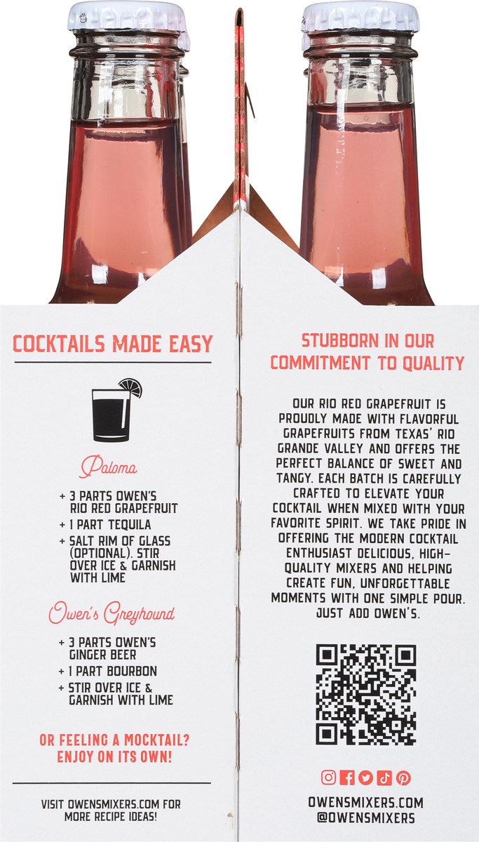 slide 8 of 9, Owen's Non-Alcoholic Rio Red Grapefruit Cocktail Mixer - 250 ml, 4 ct; 8.5 oz