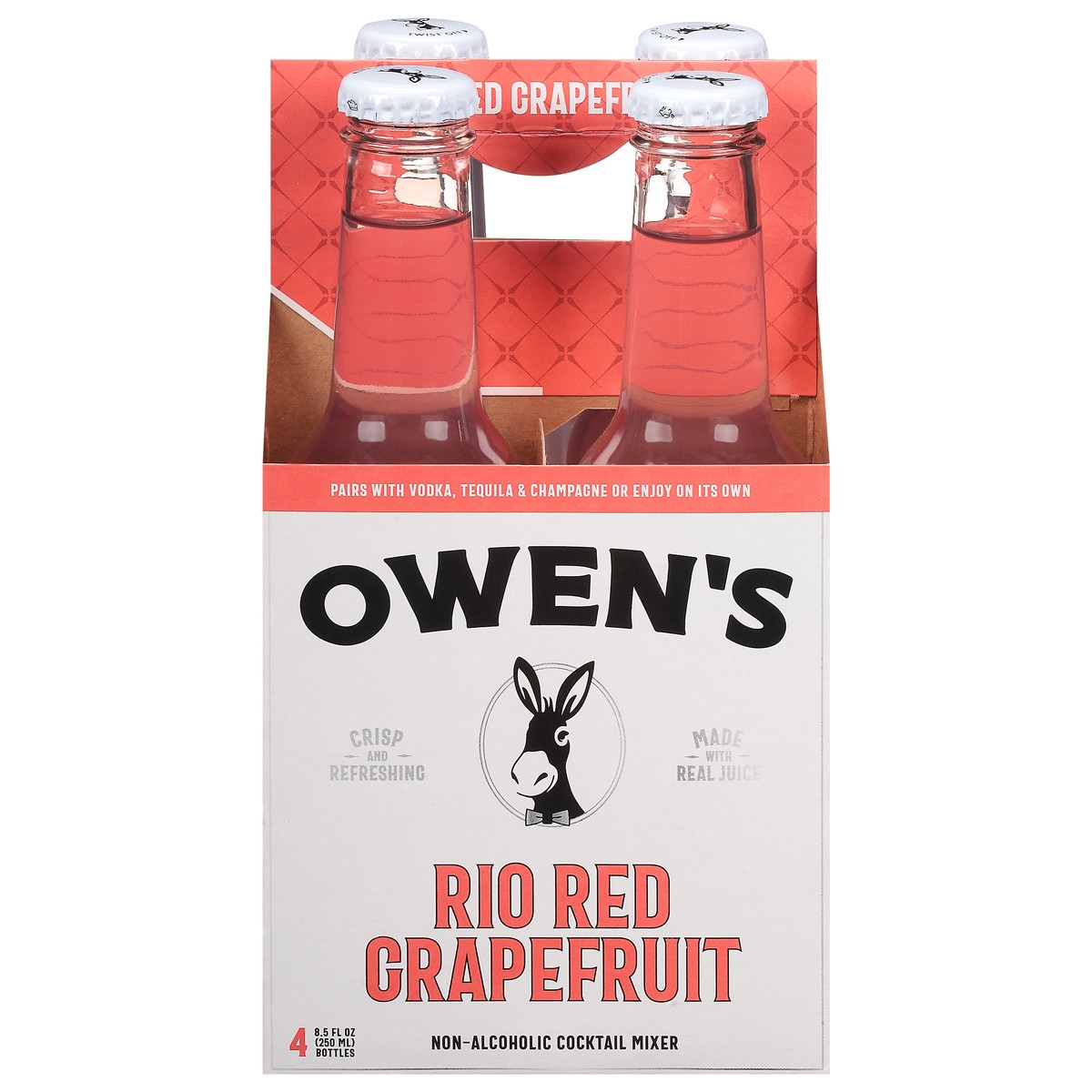 slide 1 of 9, Owen's Non-Alcoholic Rio Red Grapefruit Cocktail Mixer - 250 ml, 4 ct; 8.5 oz
