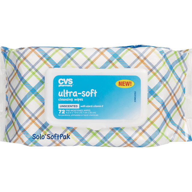 slide 1 of 1, CVS Pharmacy Unscented Ultra-Soft Cleansing Wipes, 72 ct