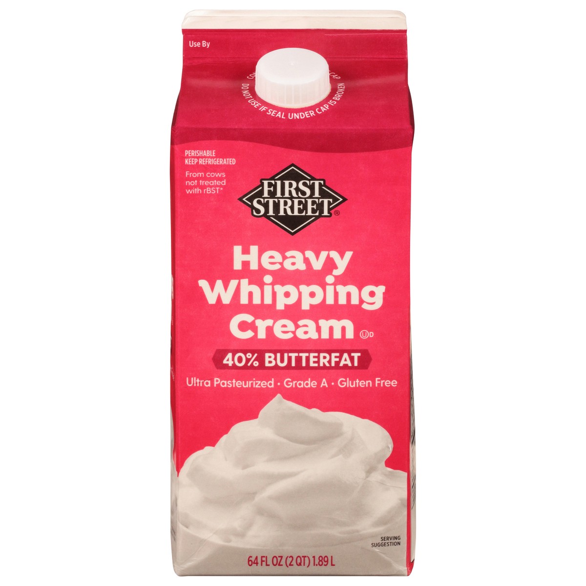 slide 1 of 9, First Street Heavy Whipping Cream, 64 oz