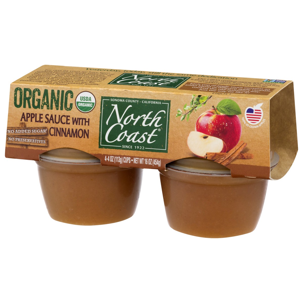 slide 12 of 13, North Coast Organic Apple Sauce with Cinnamon 4 - 4 oz Cups, 4 ct