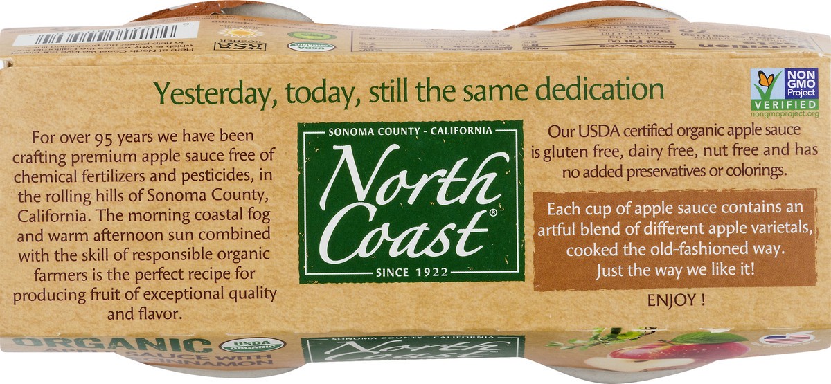 slide 3 of 13, North Coast Organic Apple Sauce with Cinnamon 4 - 4 oz Cups, 4 ct