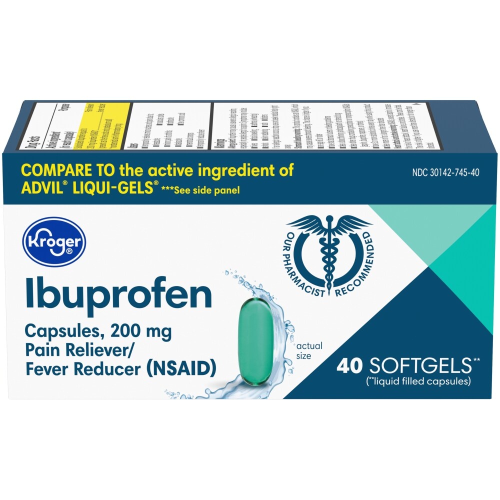 slide 1 of 1, Kroger Ibuprofen Capsules 200Mg, 40 ct
