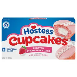 Hostess Cupcakes, Artificially Flavored Strawberry Snack Cakes, 12.7 Oz. Box (8 Ct.)