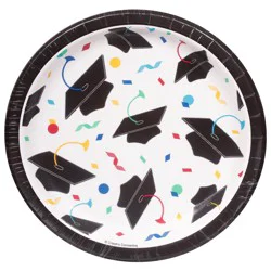 Party Creations Grad Cap Toss Graduation Plates - 8 Each
