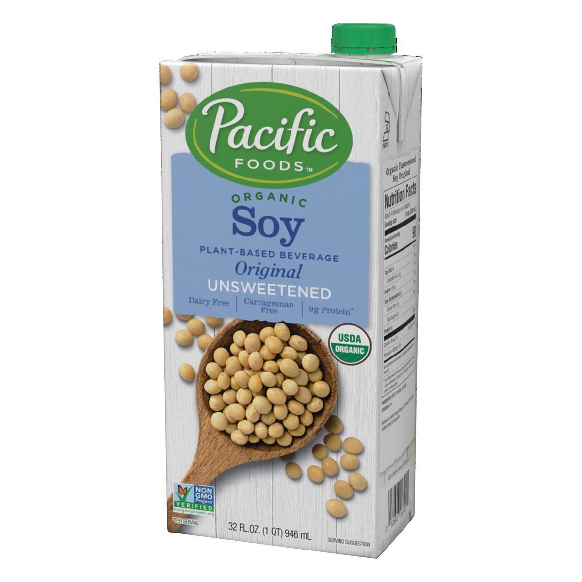 slide 3 of 9, Pacific Foods Soy Milk Unsweetened Original, 32 oz