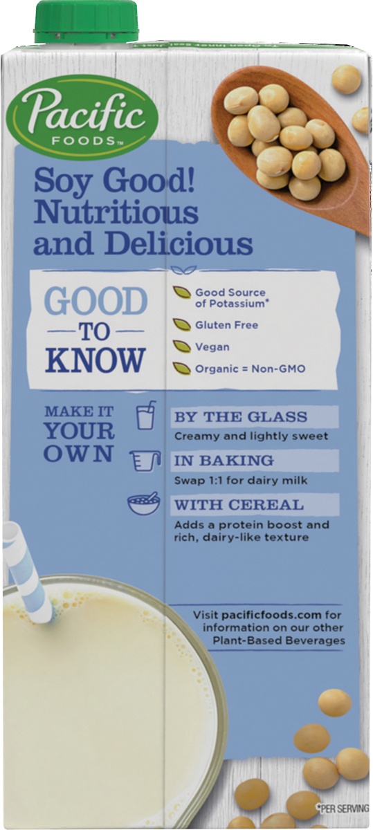 slide 9 of 9, Pacific Foods Soy Milk Unsweetened Original, 32 oz