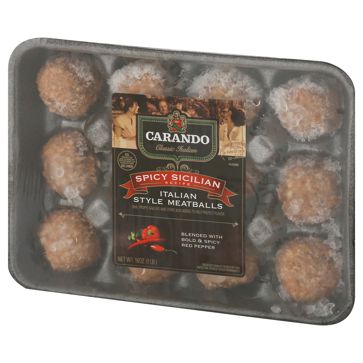 slide 9 of 9, Carando Spicy Sicilian Italian Style Meatballs, 16 oz, 16 oz