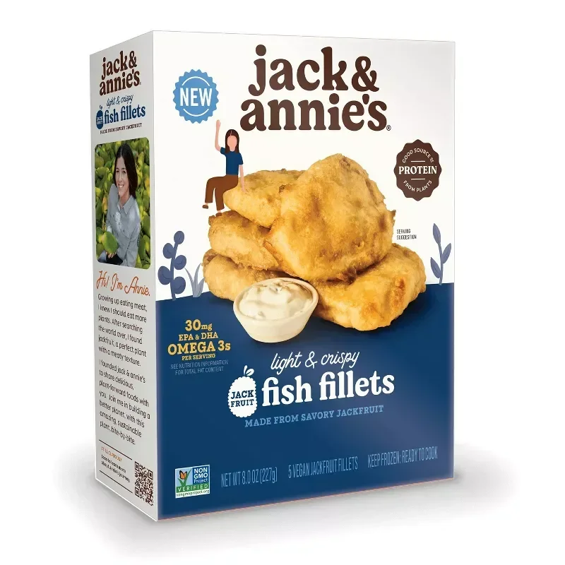 slide 1 of 3, Jack & Annie's Vegan Jackfruit Fish Fillets, 5 ct