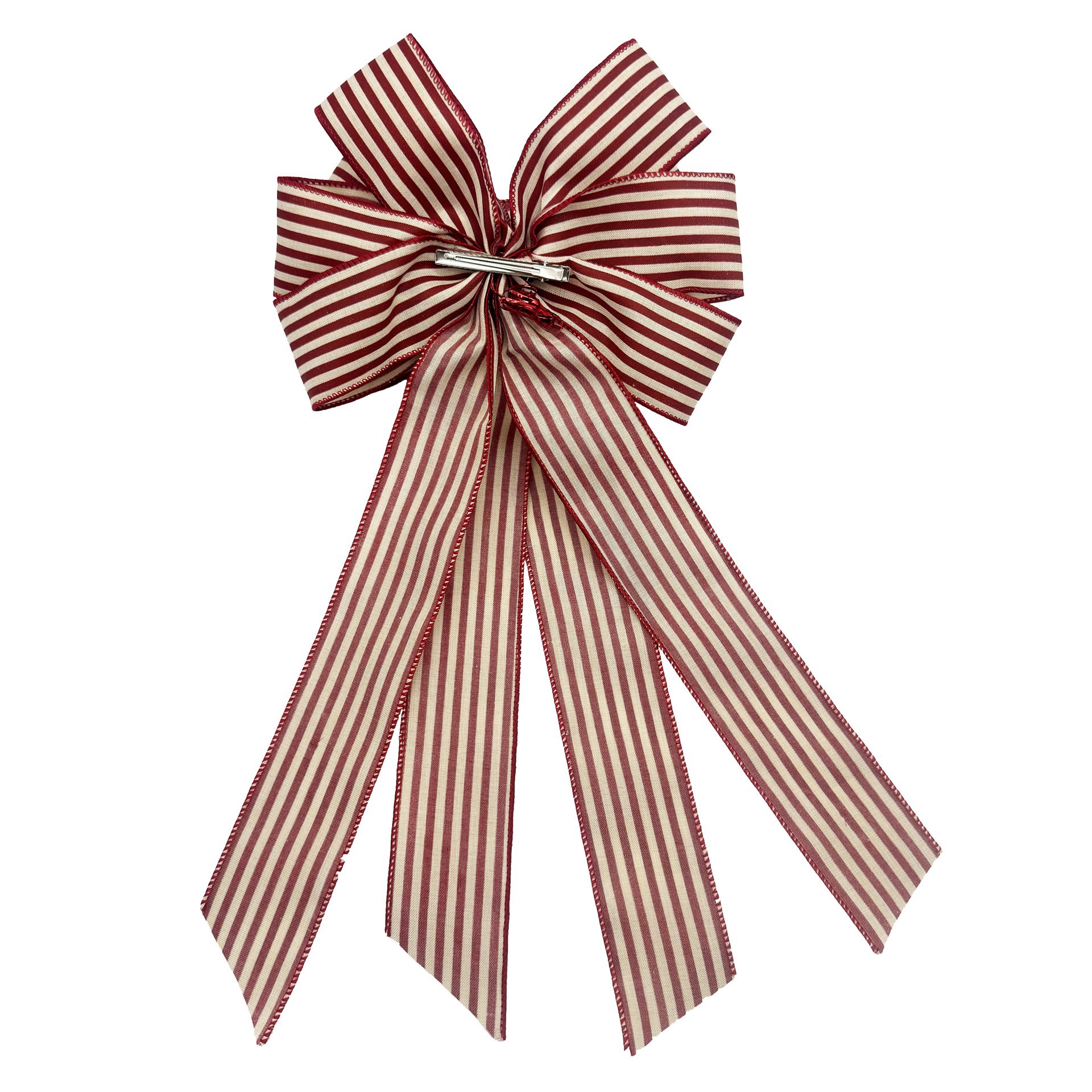 slide 4 of 4, 20.5" Red Ticking Stripes Tree Bow By Celebrate It, 11 in x 20.5 in