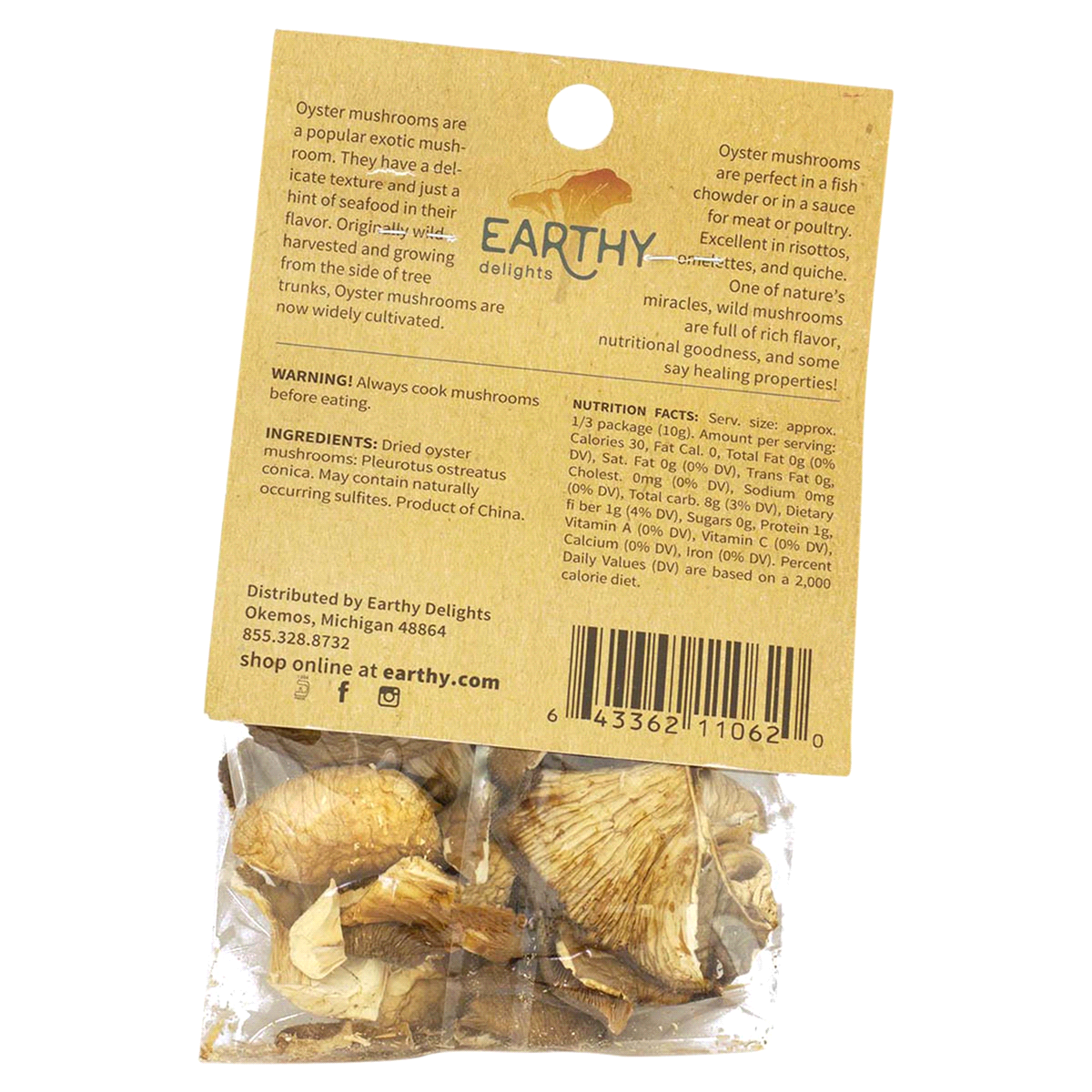 slide 5 of 5, Earthy Delights Dried Oyster Mushrooms, 1 oz, 1 oz
