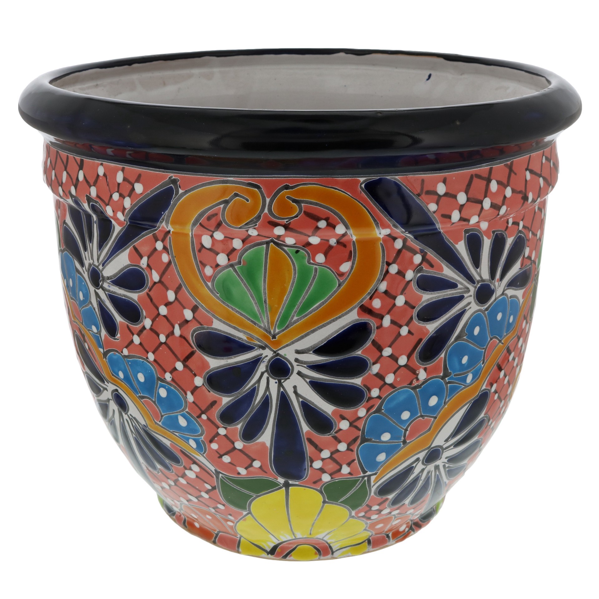 slide 1 of 1, Blue Orange Pottery Bala Talavera Planter, 1 ct