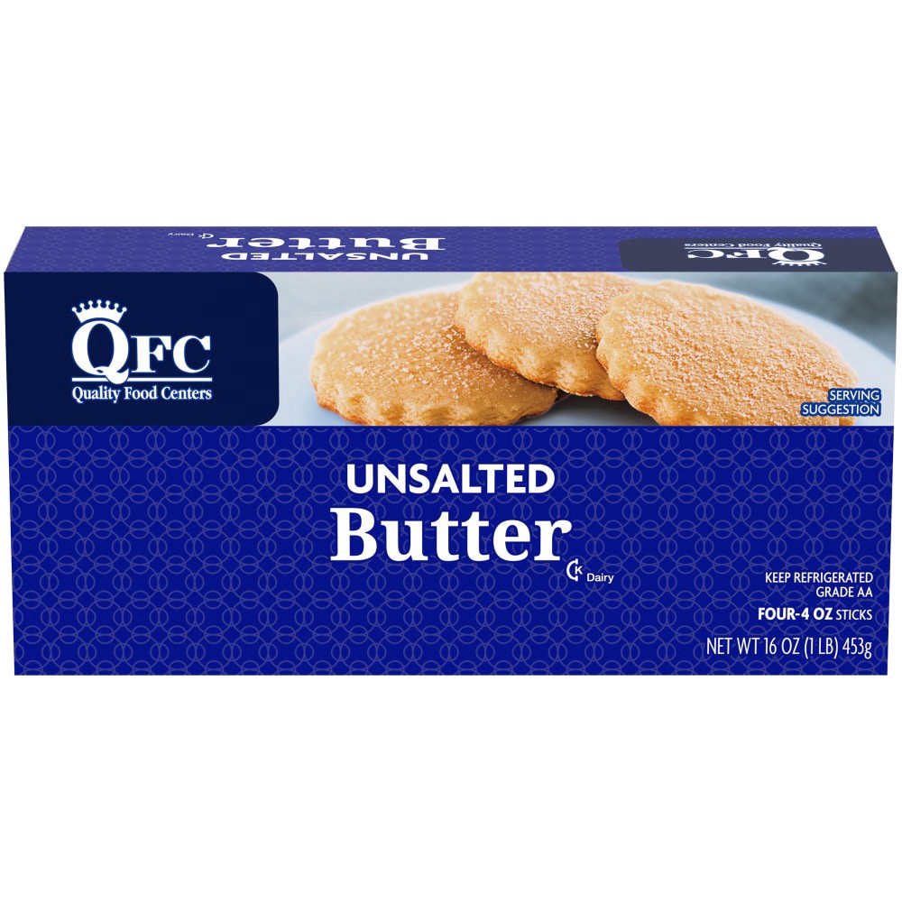 slide 2 of 2, QFC Unsalted Butter - 16 oz, 16 oz