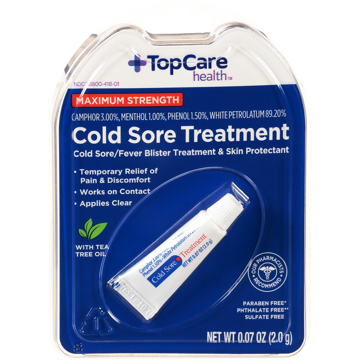 slide 1 of 9, TopCare Cold Sore Treatment, 0.07 oz