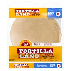 TortillaLand Flour Tortillas Burrito Size, 8 Count