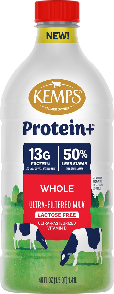 slide 1 of 11, Kemps Protein Whole Milk, 48 oz