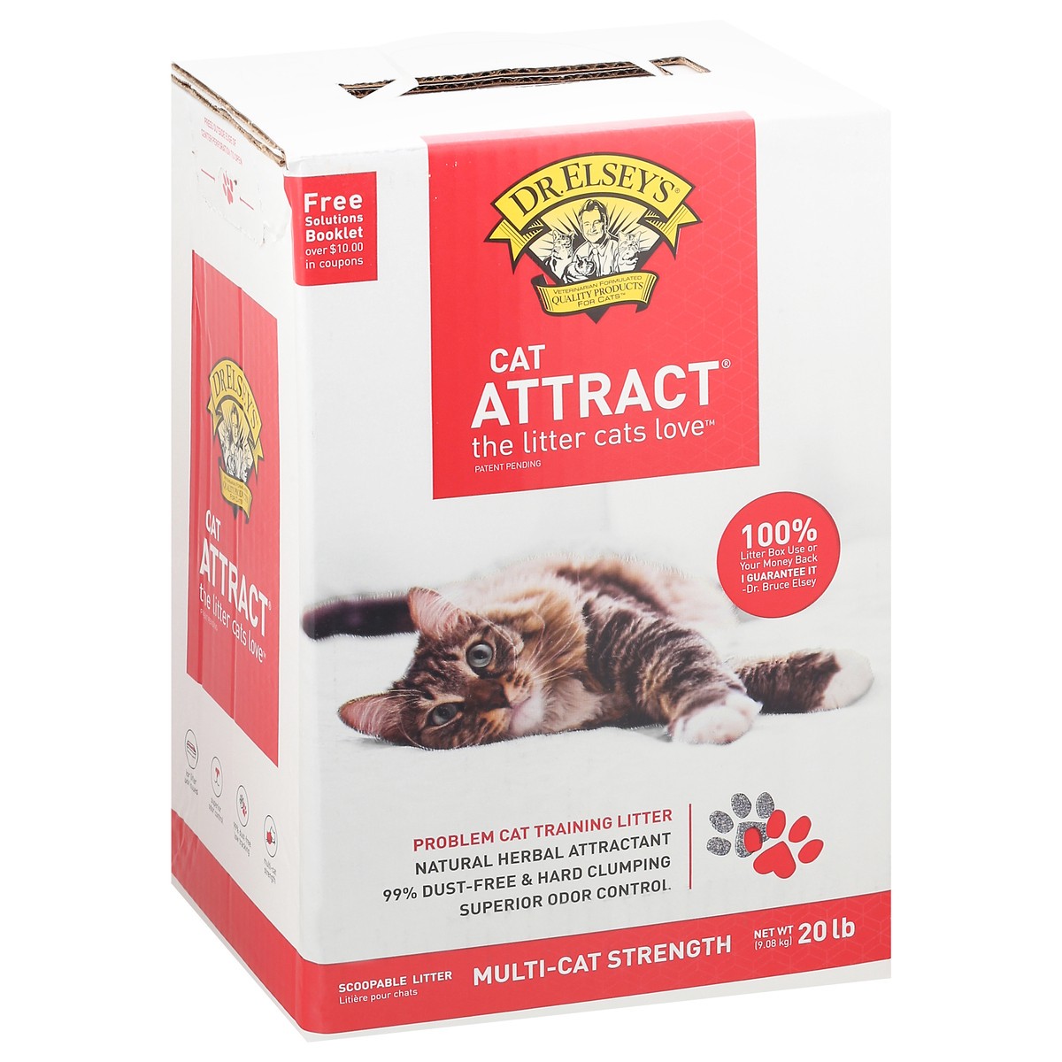 slide 9 of 12, Dr. Elsey's Cat Attract Multi-Cat Strength Scoopable Litter 20 lb, 20 lb